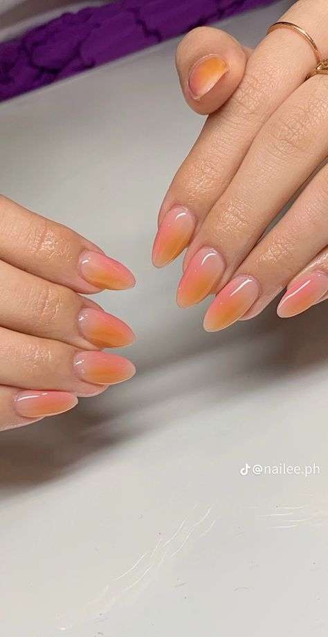 Summer Aura, Nails Aura, Sunset Nails, Aura Nails, April Nails, Hippie Nails, Simple Gel Nails, Summery Nails, Vacation Nails