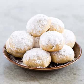 Greek Butter Cookies | Cook's Country Mexican Wedding Cookies Recipes, Snowball Cookie, Wedding Cookies Recipe, Ball Cookies, Cookie Recipes Holiday, Snowball Cookie Recipe, Greek Cookies, Christmas Cookie Recipes Holiday, Russian Tea Cake