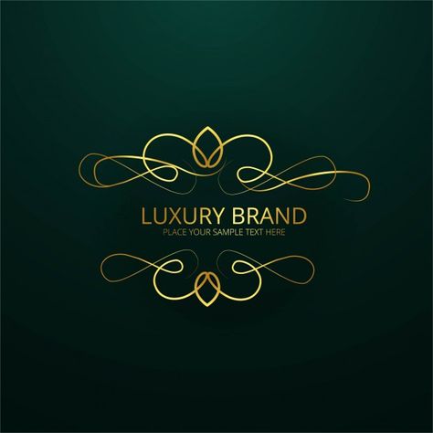 Elegant luxury brand design on green background Free Vector Green And Gold Logo Design, Empress Crown, Website Background Design, Gold Graphic Design, Green Logo Design, Esthetician School, Gold Logo Design, Clothing Labels Design, Luxury Green