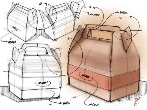 Packaging Design Sketch Drawings, Packaging Sketch Design, Box Design Drawing, Item Sketches, Packaging Sketch, Packaging Drawing, Brilliant Packaging Design, Product Design Sketch, Product Sketches