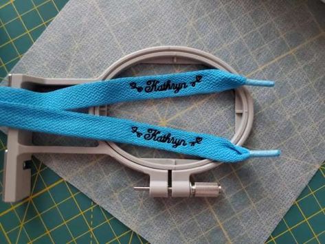 How to Machine Embroider on Shoelaces – Needle Work Embroidery Software Free, Custom Shoelaces, Best Embroidery Machine, Machine Embroidery Tutorials, How To Tie Shoes, Brother Embroidery Machine, Embroidery Blanks, Embroidery Tshirt, Embroidery Shoes