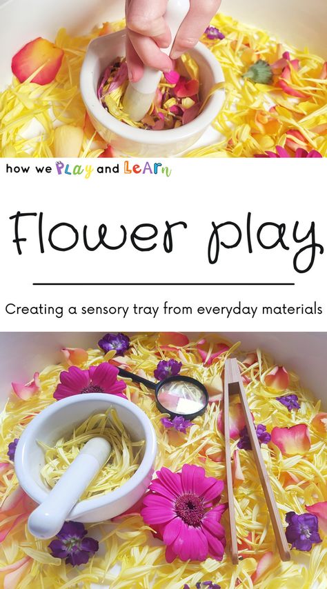 Flower Exploration Preschool, Floral Sensory Bin, Montessori Flower Activities, Flower Activities For Infants, Spring Messy Play Ideas, Spring Messy Play, Toddler Flower Activities, Flower Sensory Activities, Flower Activities Preschool