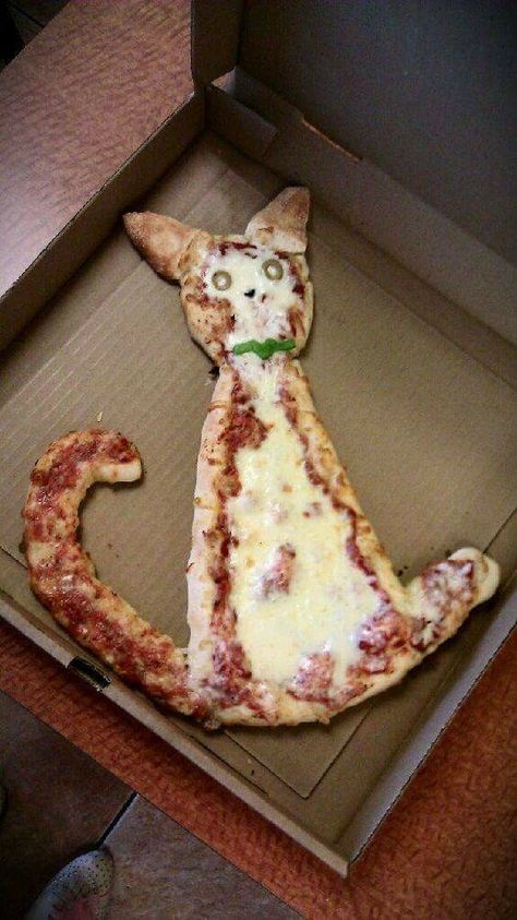 Cat Pizza - Tap the link now to see all of our cool cat collections! Pizza Cat, Pretty Food, I Love Food, Cute Food, Aesthetic Food, A Cat, Cooking And Baking, Love Food, Food To Make