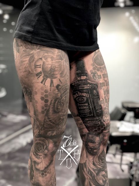 Men’s Calf Sleeve, Devin Haney Leg Tattoo, Thigh Sleeve Men, Male Leg Sleeve Tattoo, Hamstring Tattoo For Men, Full Leg Sleeve Tattoos For Guys, Upper Leg Tattoo Men Thigh Piece, Realism Leg Sleeve, Leg Sleeve Tattoo Men Full