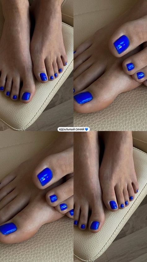 King Blue Nails, Blue Toes, Toe Nail Color, Pretty Toe Nails, Cute Toe Nails, Nail Colour, Cute Toes, Nail Color, Blue Nails