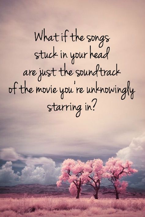 What if the songs stuck in your head are just the soundtrack to the movie you're unknowingly starring in? #whatif #dreamer #love #loveconquersall #allheart #thinker #lostinthought #daydream #getlost #quote #instaquote #wordporn #poemporn #soundtrack #movie #life #moviesoundtrack #hypothetical #grounded #energy #soul #vibes #memories #milesaway #heartandsoul #neverfindanotherlikeme #gypsy #boho #townsville #bekind Your Stuck With Me Quotes Love, Song Stuck In Your Head, Head Quotes, Feel Music, Soul Vibes, Quotes About Music, Smartass Quotes, Quotes Writing, You Make Me Laugh