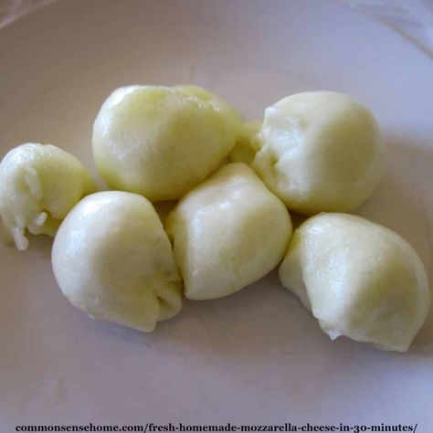 Learn how to make mozzarella at home with this easy homemade mozzarella cheese recipe that\'s ready in about 30 minutes. Enjoy it fresh or make your own mozzarella balls or string cheese. Homemade Mozzarella Cheese, Recipes With Mozzarella Cheese, Homemade Mozzarella, Mozzarella Balls, Diy Cheese, Making Yogurt, Corn Dog, Homemade Cheese, Ricotta Cheese