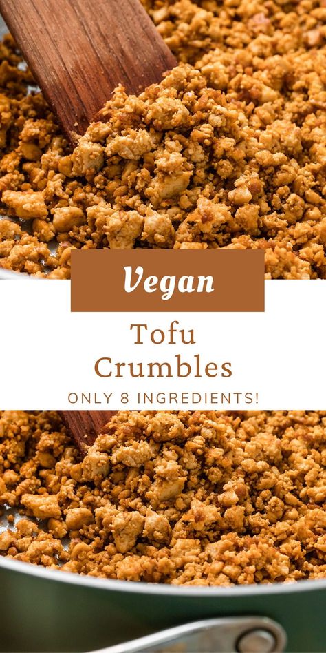 Crispy Tofu Crumbles, Tofu Crumbles Ground Beef, Vegan Beef Crumbles Recipe, Vegan Meat Crumbles Recipe, Crumble Tofu Recipes, Tofu Taco Meat Easy, Taco Tofu Crumbles, Soy Crumbles Recipes, Tofu Ground Beef Recipes