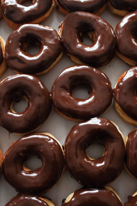 history of.. 'The-Donut' Chocolate Glazed Donuts, Chocolate Donuts, Donut Glaze, Chocolate Glaze, Donut Recipes, Food Festival, Pretty Food, Aesthetic Food, Love Food