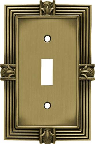 Franklin Brass 64474 Pineapple Single Toggle Switch Wall Plate/Switch Plate/Cover, Tumbled Antique Brass Franklin Brass Antique Brass Lighting, Decorative Light Switch Covers, Decorative Switch Plate, Electrical Outlet Covers, Toggle Light Switch, Brass Lighting, Switch Plate Covers, Toggle Switch, Light Switch Plates