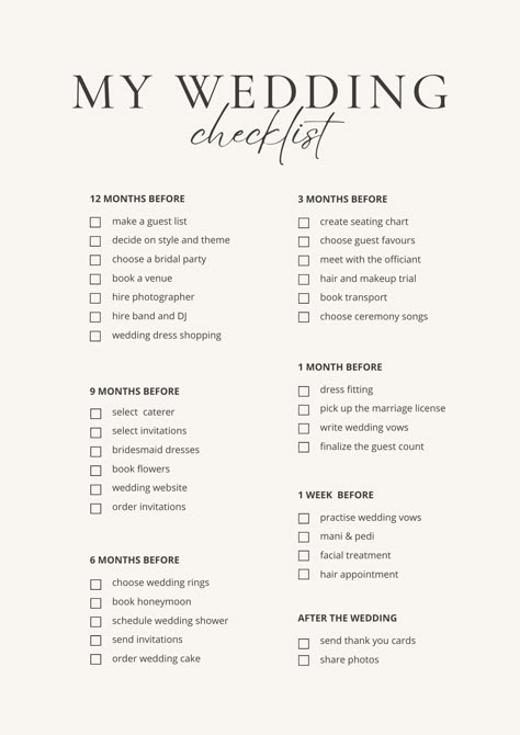 Wedding Planning Checklist 12 months prior to the wedding Wedding Invite Checklist, Wedding To Buy Checklist, Things To Do Wedding List, Wedding Deadline Checklist, When To Wedding Planning, Weddings In September, Bridal To Do List Wedding Planning, Wedding Schedule Template, Wedding Event List