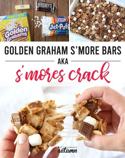 S’mores Treats With Golden Grahams, Golden Grahams Bars, S’mores Bars With Golden Grahams, Smores Bars With Golden Grahams, Indoor Smores Golden Grahams, Golden Gram Smore Bars, Honey Graham Smores Bars, S’more Bars Golden Grahams, Golden Graham Recipes