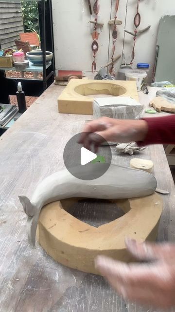 Plaster Molds Ceramic, Jena Bedson Ceramics, Simple Ceramic Projects, Plaster Projects, Sculpture Casting, Jena Bedson, Making Plaster Molds, Ceramic Whale, Creative Sculpture