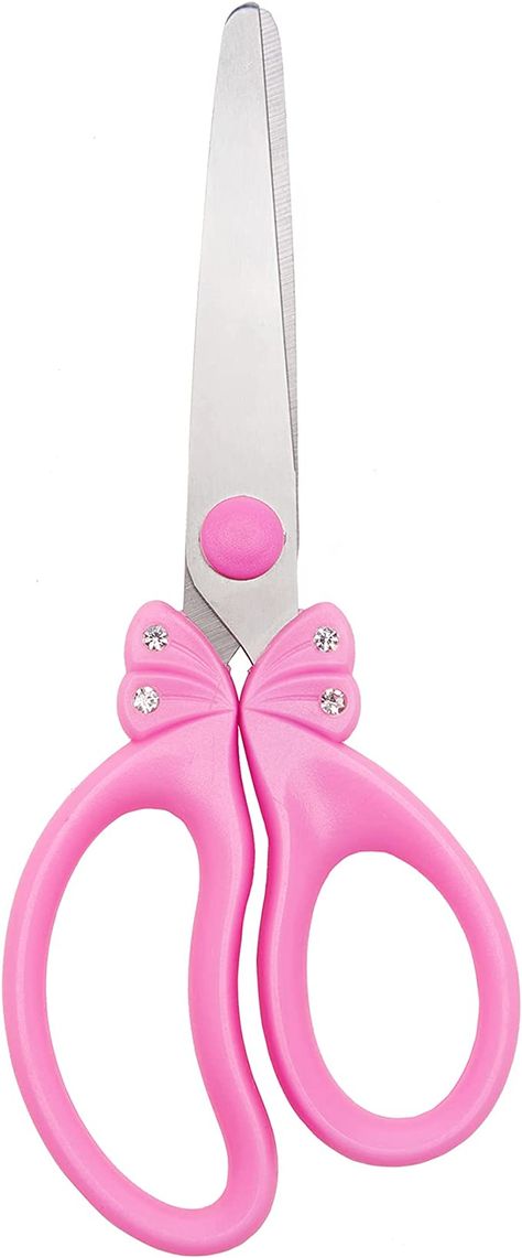 Scissors For School, Pink Scissors, Safety Crafts, Kids Scissors, Girl School Supplies, Craft Scissors, Safety Scissors, Cool School Supplies, School Supply