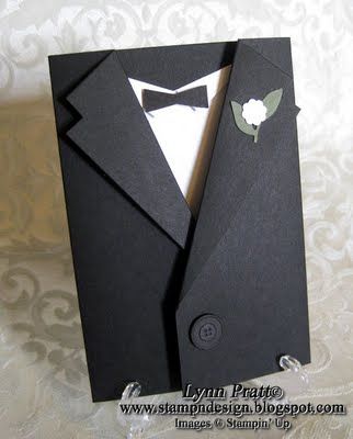 handmade card ... looks like a tuxedo ... clever design ... Stampin' Up! Tuxedo Card, Shaped Cards, Wedding Anniversary Cards, Male Cards, Masculine Cards, Fathers Day Cards, Creative Cards, Cute Cards, Scrapbook Cards