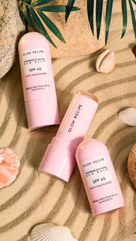 Watermelon Glow Dew Balm is Your New Summer SPF Essential ☀️🏄‍♀️ Glow Recipe Spf, Serum Stick, Sunscreen Packaging, Watermelon Glow, Sunscreen Stick, Sephora Skin Care, Glow Recipe, Glowing Skincare, Pretty Skin Care