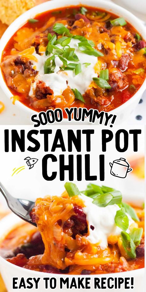 Rich, saucy, and hearty, this Instant Pot chili tastes like it has been simmering away on the stove all day but comes together in a snap. Old Fashioned Chili Recipe, Instant Pot Chili Recipe, Pressure Cooker Chili, Frito Chili Pie, Instant Pot Chili, How To Make Chili, Frito Pie, Meal Prep Plans, Chili Recipe Easy