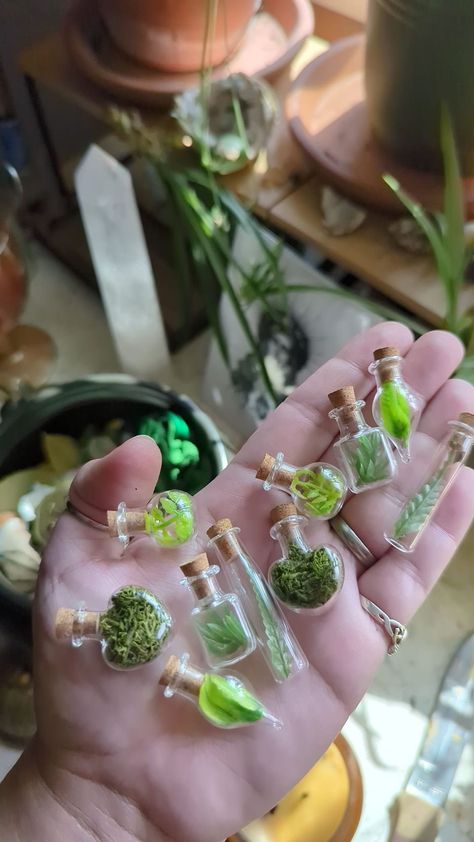 Fairy Witch Cottagecore Vibes | I am going to the Renaissance Fair this weekend and I decided to make these little trinket potions to give away Fairy Witch Cottagecore, Cottagecore Crafts, Witch Cottagecore, Fairy Witch, Cottagecore Vibes, Fairy Festival, I Love Them So Much, Witchy Crafts, Fairy Crafts