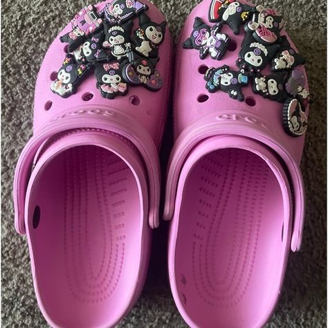 Pink Crocs Pink Crocs, Crocs Shoes, Charms, Pink, Closet, Quick Saves