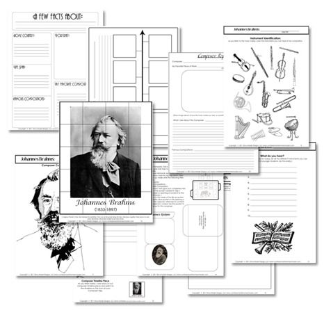 Johannes Brahms Composer Study Composer Study, Classical Composers, Johannes Brahms, Music Study, Famous Composers, Homeschool Music, Study Resources, Music Worksheets, Music Appreciation