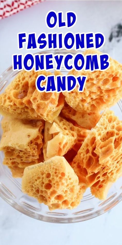 Honeycomb Candy Recipes, Hot Air Candy Recipe, Candy Made From Honey, Honeycomb Candy Recipe Homemade, Homemade Honey Candy, Diy Honeycomb Candy, Angel Food Candy Recipes, $300 Candy Recipe, Old Fashioned Hard Candy