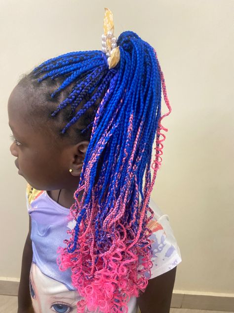 Ombre Knotless Box Braids, Ombré Knotless, Water Curls, Purple Cotton Candy, Candy Butterfly, Knotless Box Braids, Box Braids Hairstyles, Pink Ombre, Blue And Pink