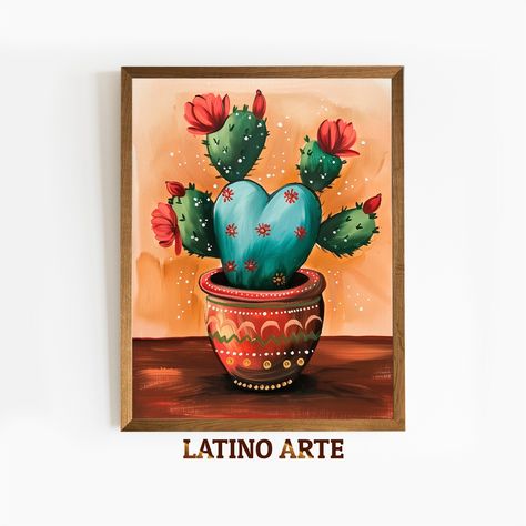 #PrintableWallArt #TrendyWallArt #ArtPrints #WallArt #HandmadeWallArt #WallPrints #WallArtPrints #EtsyWallArt #EtsyArt #EtsyPrints #DigitalArt #DigitalPainting #ArtForSale #HomeDecor #InteriorDesign #ArtLovers #BohoWallArt #GalleryWall #ModernArt #ScandiDecor #MexicanArt #LatinArt Mexican Canvas Painting, Cacti Painting, Mexican Paintings Ideas, Mexican Prints, Hispanic Art, Cactus Printable, Mexican Paintings, Mexican Wall Art, Mexican Wall