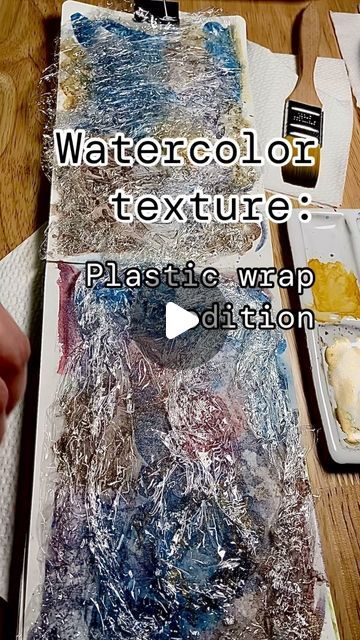 L. Christine Art on Instagram: "Watercolor texture: Plastic wrap edition. 

Made a double page layout with colorful blobs, sparkle, and scrunched up plastic wrap. It turned out pretty cool! Not sure what this will turn into next. 

 
 
 
 
 
 
 
 
#watercolortexture #watercolortechnique #watercolorpainting #watercolorpractice #wip #LChristineArt #artheals #artjourney #artjournal #sketchbook #sketchbookart #paintingtexture #paintingtechniques #watercolorlove #ontheeasel #artlovers #artistlife #ilovepainting #paintingfun #funart #createyourhappy #makeartnotwar #creativeflow #createwhatyoulove #artreels" Watercolor Plastic Wrap, Watercolor Mixed Media, Cling Wrap, Artist Life, Watercolor Texture, Plastic Wrap, Watercolor Techniques, Page Layout, Texture Painting