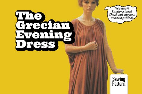 PATTERN Easy Sew Vintage Women Grecian Evening Dress Roman Greek Goddess Ancient Draped Costume Regal 1970s Instant Digital PDF Download - Etsy.de Evening Dress Sewing Patterns, Fan Dance, Feather Fan, Vintage Women, Greek Goddess, Easy Sewing, Pdf Download, Evening Dress, Vintage Ladies