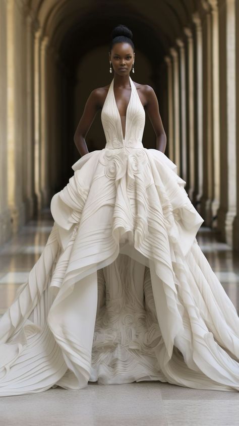 Sep 20, 2023 - This Pin was discovered by Zillion Style. Discover (and save!) your own Pins on Pinterest Black Women In Wedding Dresses, Hanifa Bridal, Natural Wedding Hairstyles Black Bride, Wedding Couture Dress, Wedding Dress With Beads, Layered Wedding Dress, Black Women Wedding Dresses, Flowers Farm, African Bride