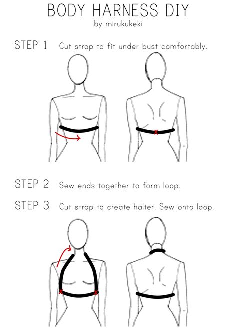 Diy Body Harness Tutorial, Diy Harness, Diy Body Harness, Diy Goth Clothes, Diy Bralette, Dog Harness Pattern, Diy Elastic, Harness Fashion, Diy Fashion Trends