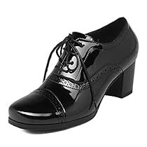 Womens Wingtip Oxfords, Brogues Shoes, Oxford Pumps, Lace Up Block Heel, Oxford Brogues, Mid Heels Pumps, Oxford Heels, Wingtip Oxford, High Heel Wedges