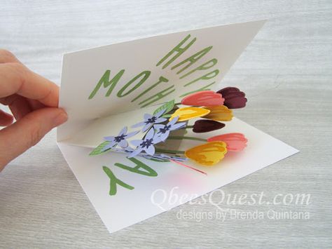 Qbee's Quest: Mother's Day Pop-up Card Video Tutorial Pop Up Garden Cards, Diy Mothers Day Cards Ideas Pop Up, Mother Day Pop Up Card, Pop Up Mothers Day Card, Mothers Day Pop Up Cards Diy, Stampin Up Mothers Day Cards Ideas, Mothersday Card Idea, Mothers Day Cards Diy Handmade, Mothers Day Card Ideas