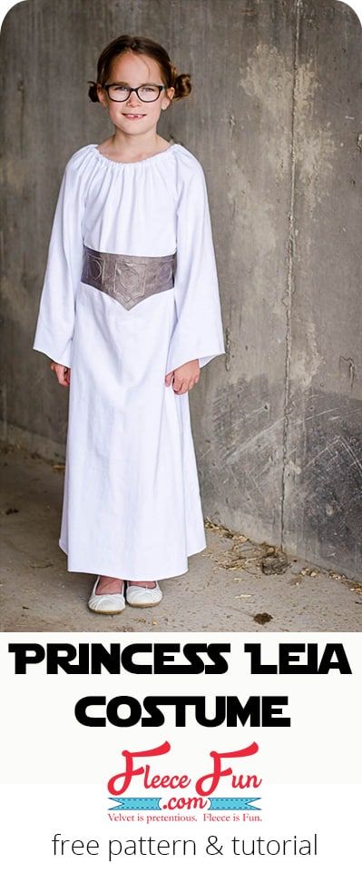 I love this easy sew Star Wars Inspired DIY Princess Leia inspired costume.  It has a free sewing pattern - perfect for Halloween for a little girl. via @FleeceFun Diy Princess Leia Costume, Princess Leia Costume Diy, Sew Star, Princess Leia Dress, Princess Leia Costume, Robe Diy, Leia Costume, Star Wars Princess Leia, Star Wars Princess