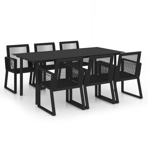 Dakota Fields Martedi Rectangular 6 - Person 190Cm Long Dining Set | Wayfair.co.uk Dinner Table Chairs, Everyday Dinners, Table Console Extensible, Table With Glass Top, Garden Dining, Dining Furniture Sets, Garden Dining Set, Chair Dimensions, Table Dimensions