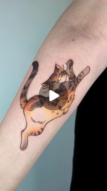 Single Cat, Kawaii Tattoo, Ink Inspiration, Cat Tattoos, Anime Tattoos, So Sorry, Animal Tattoos, Cat Tattoo, Color Tattoo