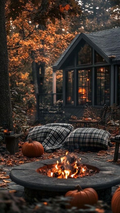 Cozy Fall Night Aesthetic, Autumn Bonfire, Fall Cabin, Design My Room, Halloween Love, Maximalist Design, Cozy Fall Decor, Bar Interior Design, Autumn Magic