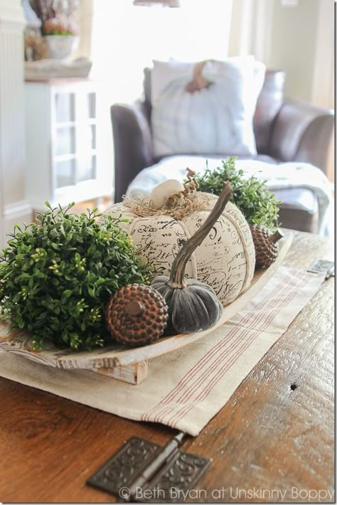 Bread Bowl Decor, Fall Bread, Coffee Table Trays, Table Trays, Bowl Decor, Greenery Decor, Bread Bowl, French Script, Fall Farmhouse