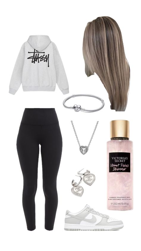 #outfitinspo #outfit #basic #basicgirl #basicoutfit #chav #chavy #british #stussy #nike #pandora #victoriasecretspray #victoriasecret #converse Cinema Outfit, Chav Outfits, Stussy Nike, Outfit Basic, Outfit Inspo Casual, Trendy Outfits For Teens, British Outfits, Cute Everyday Outfits, Basic Outfits