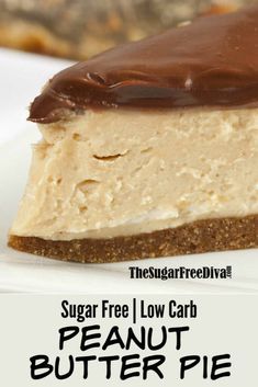 Sugar Free Peanut Butter Pie, Sugarfree Dessert, Sugar Free Pie, Sugar Free Desserts Easy, Low Carb Granola, Low Sugar Desserts, Sugar Free Peanut Butter, Dessert Pie, Sugar Free Baking