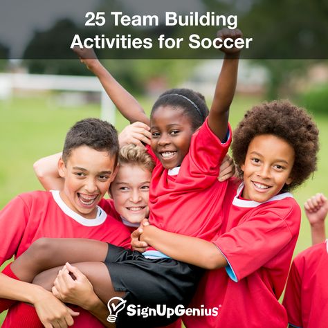 25 Team Building Activities for Soccer. Use these tips and ideas for rallying your soccer team. Kids Soccer Team, Team Bonding Activities, Girls Soccer Team, Team Ideas, Sport Videos, Team Building Games, Team Bonding, Team Building Exercises, Building Activities