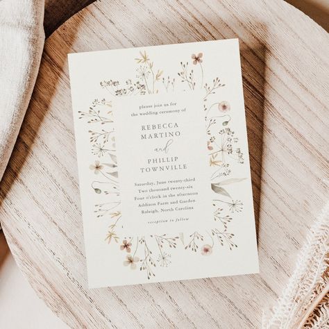 Budget Boho Wildflower Wedding Invitation  Zazzle Wedding Invitation Wildflower, Boho Wildflower Wedding, Zazzle Wedding Invitations, Boho Wedding Invitation Template, Popular Wedding Invitations, Boho Wildflower, Wildflower Wedding Invitations, Wedding Script, Rustic Boho Wedding