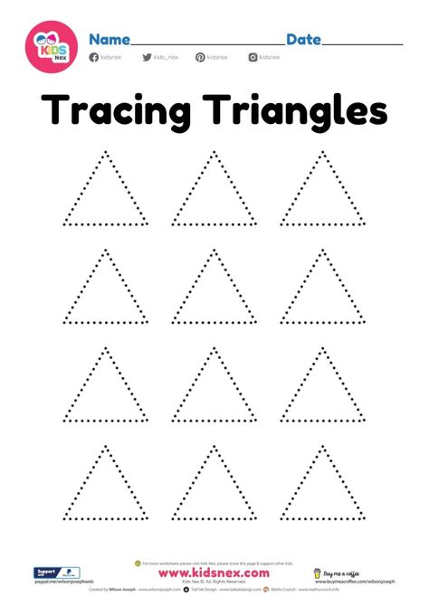 Trace Triangle Worksheet, Tracing Triangles Worksheet, Triangle Worksheets Kindergarten, Triangle Kindergarten Activities, Triangle Activities For Kindergarten, Shape Tracing Printables Free, Triangle Worksheet Preschool, Triangle Activities For Preschool, Triangle Tracing