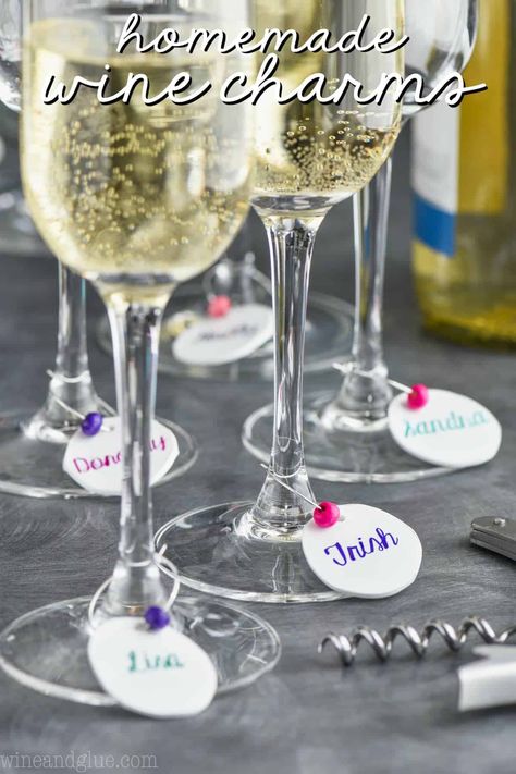 These Homemade Wine Charms are so easy to make with just a few easy to find items! They make the perfect gift. Wine Charms Diy, Wine Bottle Charms, Homemade Wine, Diy Gifts For Friends, Wine Parties, Glass Charms, Wine Glass Charms, Diy Wine, Diy Easter