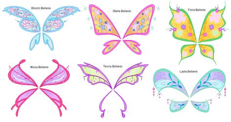 Believix Wings Winx Club Wings, Winx Wings, Winks Club, Winx Cosplay, Gotik Tattoo, Diy Fairy Wings, Club Makeup, Club Tattoo, Diy Wings