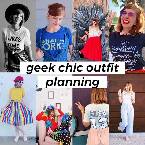 San Diego Comic Con: Building Simple Geek Chic Outfits Nerd Fashion Women Outfits Geek Chic, Geek Chic Fashion Outfit Ideas, Comicon Outfit Casual, Geek Outfits Aesthetic, Comic Con Outfits Casual, Geek Outfits Women, Comic Con Aesthetic, Geek Outfits, Geek Fashion Women