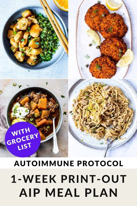 Aip Meal Plan, Aip Breakfast, Autoimmune Paleo Recipes, Aip Paleo Recipes, Dinner Leftovers, Paleo Meal Plan, Aip Diet, 7 Day Meal Plan, Autoimmune Paleo