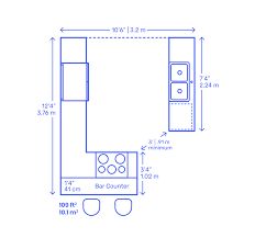 Kitchen Layouts Dimensions & Drawings | Dimensions.com Peninsula Kitchen Layout, Small Peninsula, G Shaped Kitchen, Peninsula Kitchen, Floor Plan With Dimensions, Kitchen Floor Plan, Kitchen Peninsula, Kitchen Lighting Design, Kitchen Layouts