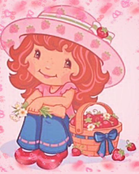 Strawberry Shortcake Pictures, Berry Shortcake, Strawberry Shortcake Cartoon, Red Basket, Strawberry Shortcake Characters, Vintage Strawberry Shortcake, Strawberry Shortcake, Girl Cartoon, Cute Pink