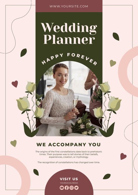 Free Wedding Planner, Indian Wedding Planner, Wedding Posters, Geometric Wedding, Free Poster, Planning A Wedding, Wedding Event Planner, Free Wedding, Poster Template